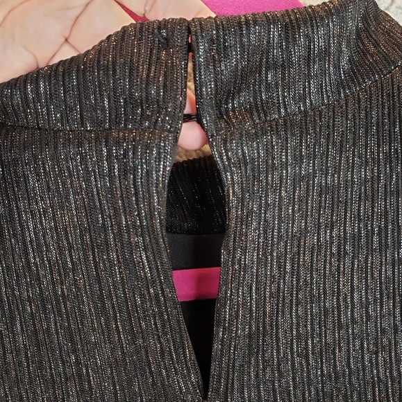 Marina Black A-Line Chiffon Sparkle Evening Cocktail Wedding Dress Sz 14 - Picture 10 of 11